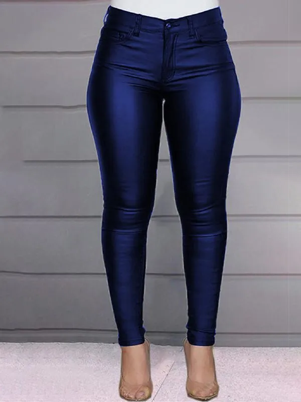 Gorgeousladie Faux-Leather Skinny Pants