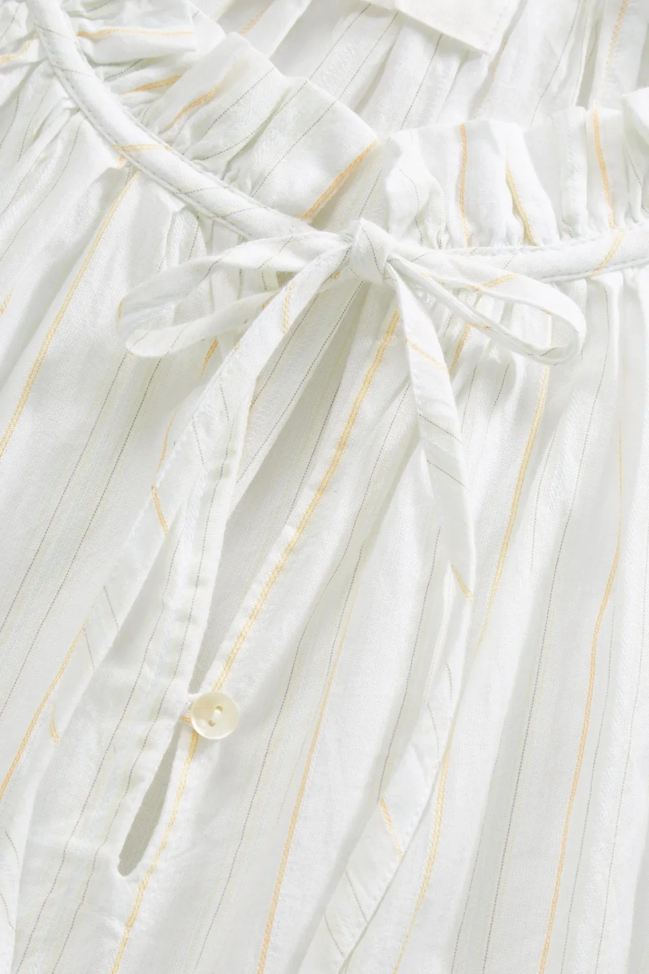 Grace Blouse | White & Yellow Stripe
