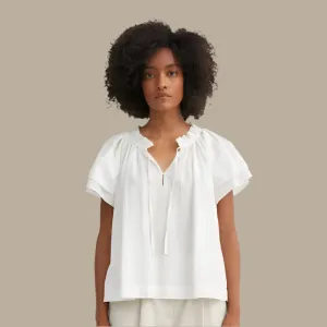 Grace Blouse | White & Yellow Stripe
