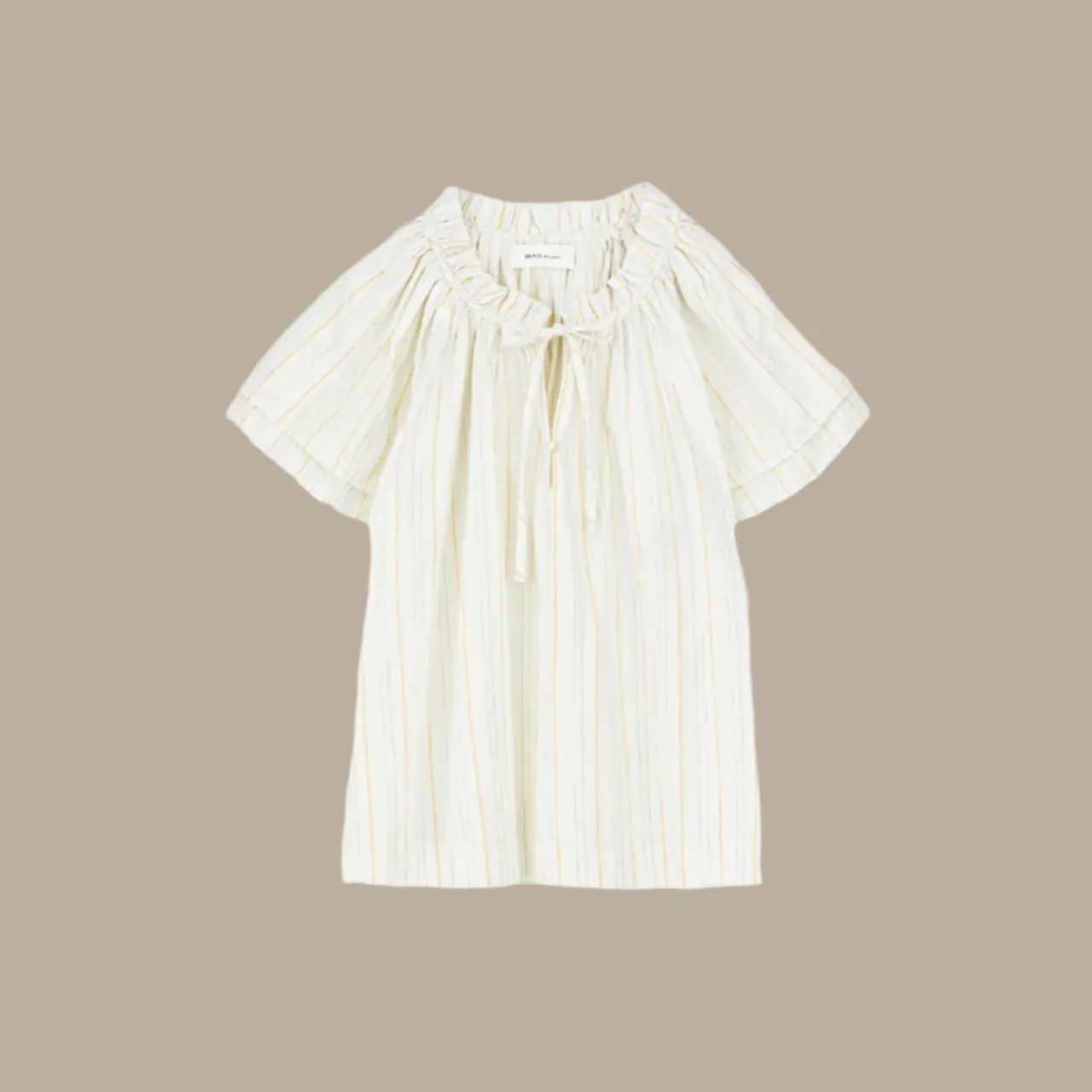 Grace Blouse | White & Yellow Stripe