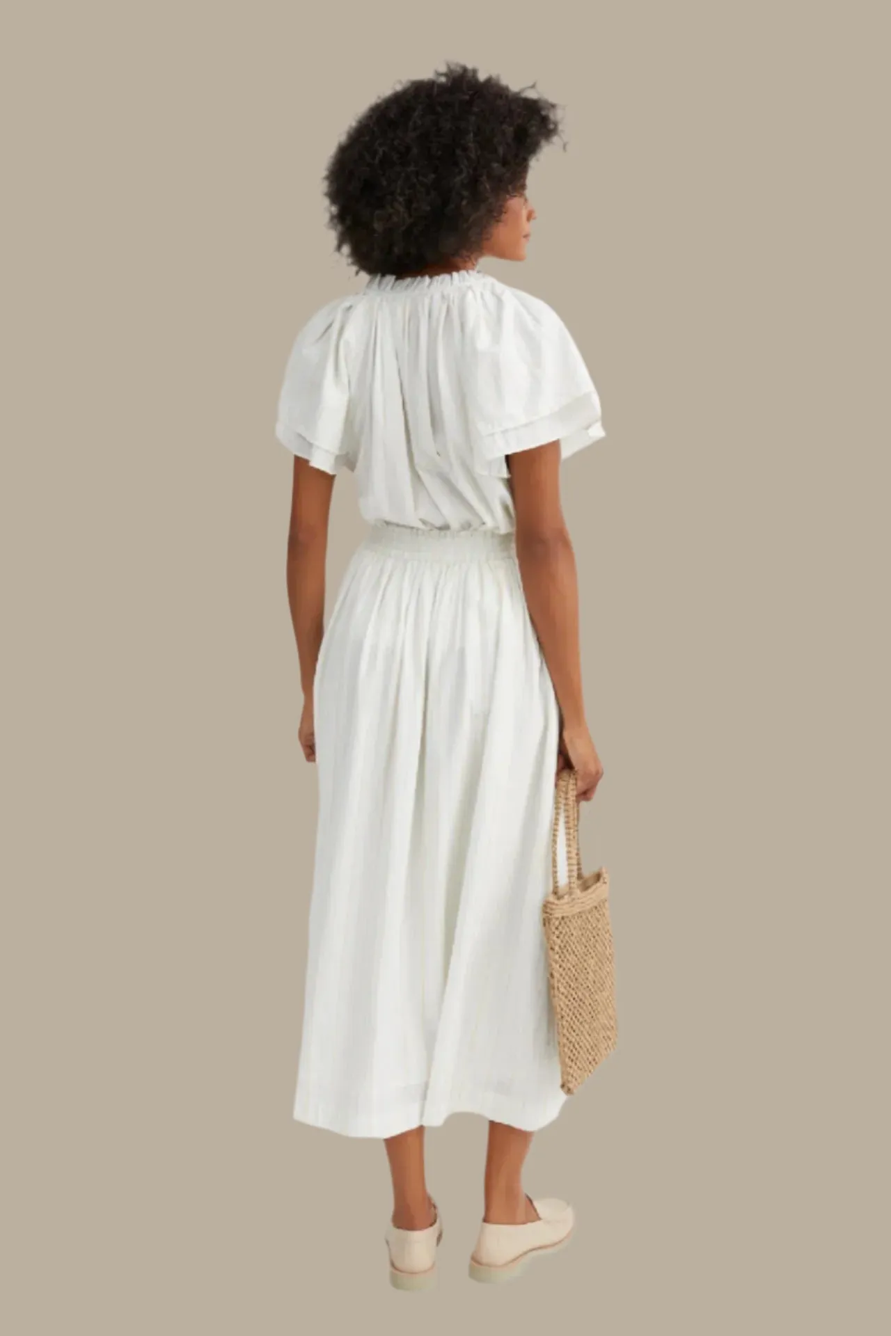 Grace Blouse | White & Yellow Stripe