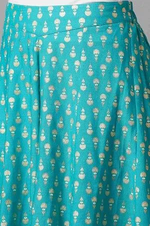 Green Festive kurta & Semi Flared Palazzo