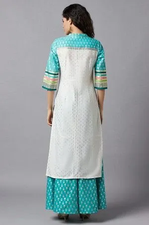 Green Festive kurta & Semi Flared Palazzo