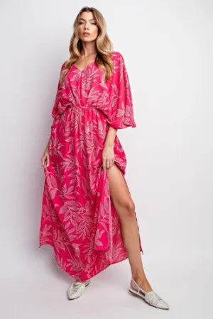 Green Juice Leaf Printed Laura Maxi