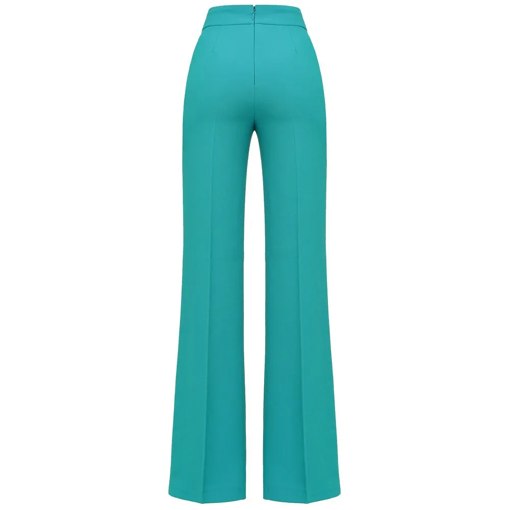 Green Polyester Jeans & Pant