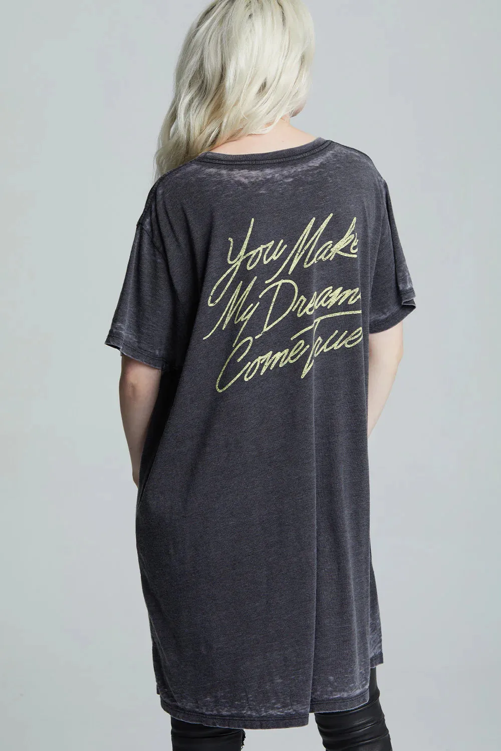 Hall & Oates Dreams T Shirt Dress - Vintage Black