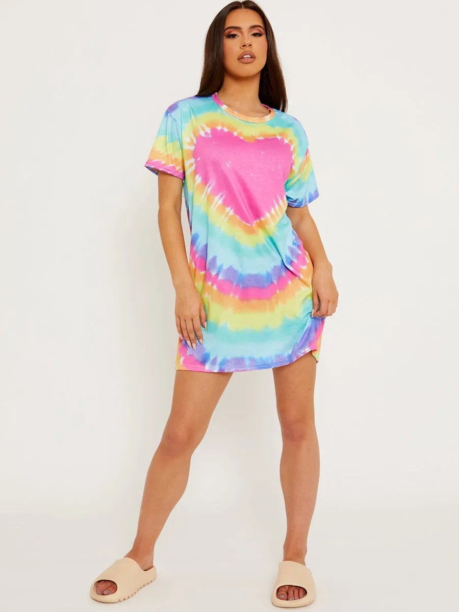 Heart Tie Dye T-shirt Dress