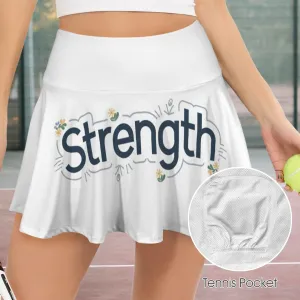High Waist Pleated Zipper Pockets Active Skirts