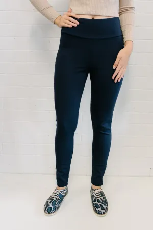 High Waist Ponte Pant - Navy