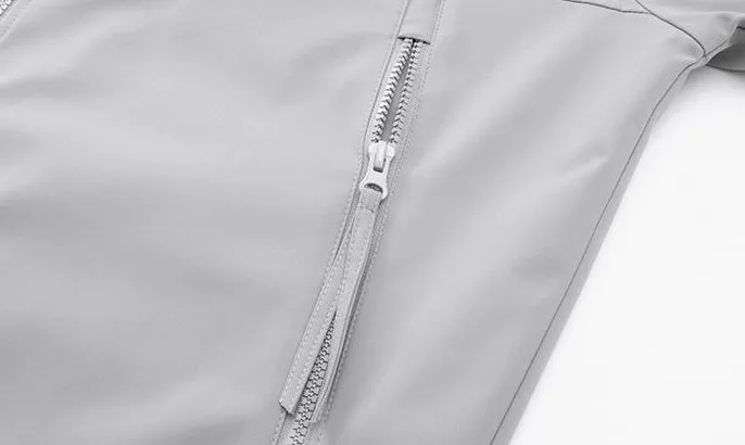 Hooded Raincoat with Zippered Pocket and Drawstring Hem