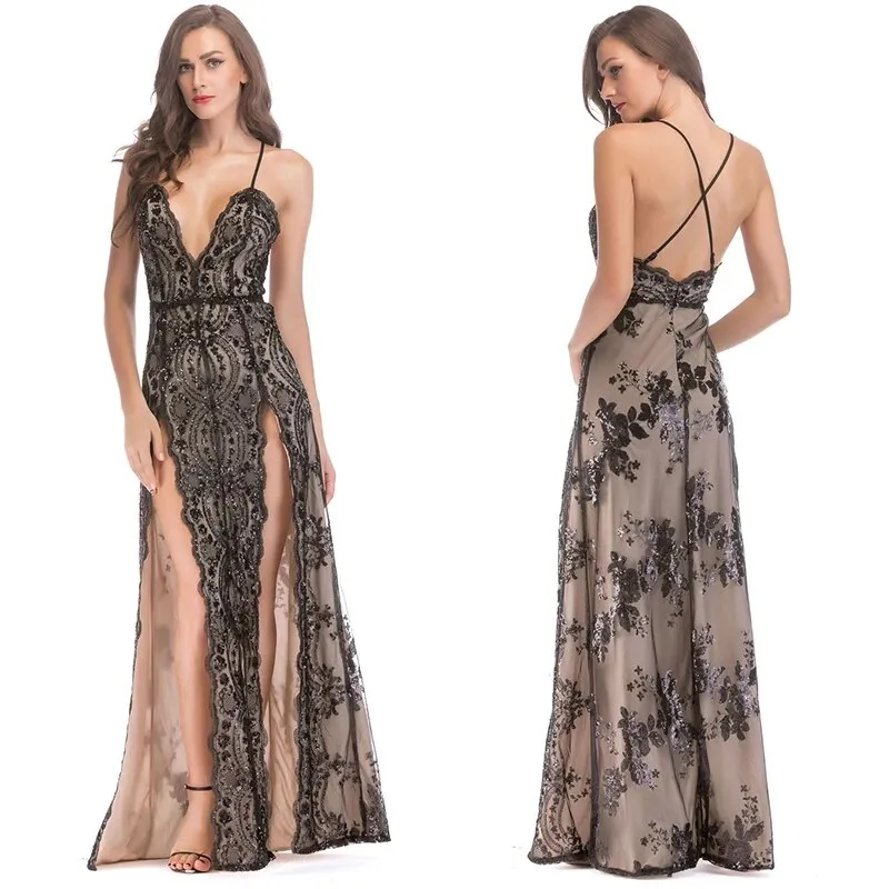 IDress Sexy Sequined Long Elegant Off Shoulder Evening Party Dress