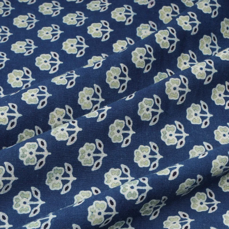 Indigo Blue Cotton Ajrakh Printed Fabric