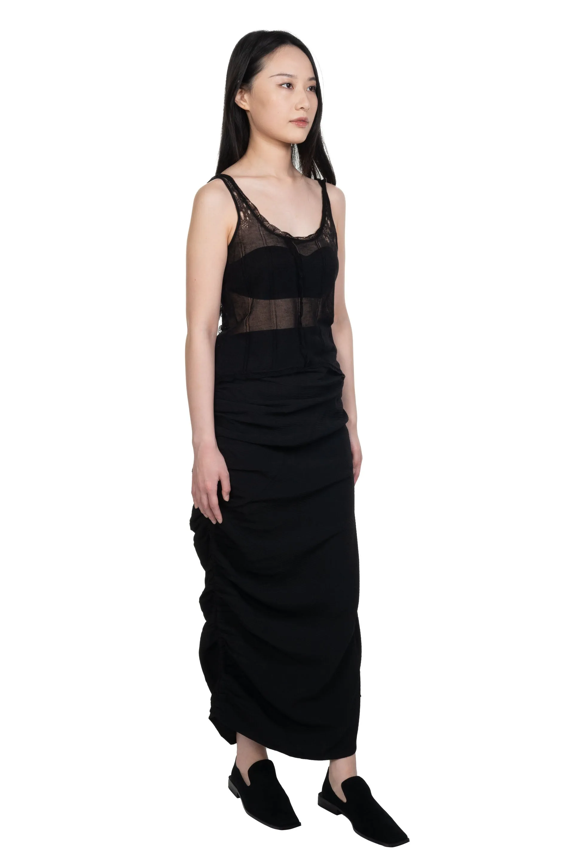 Ink Pleated Skirt