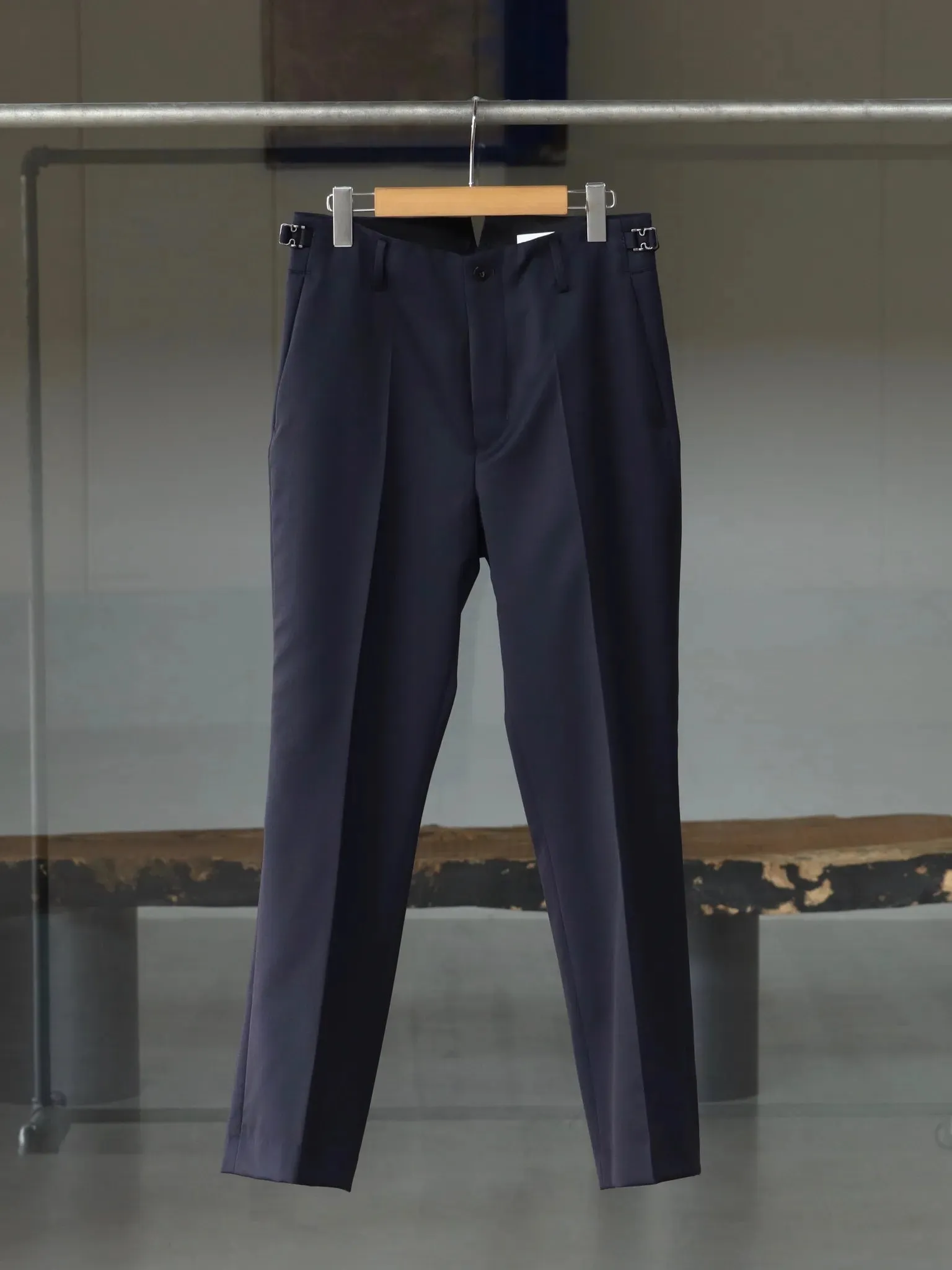 IRENISA | SEMI FLARED PANTS NAVY