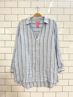 isaac mizrahi oversized linen shirt