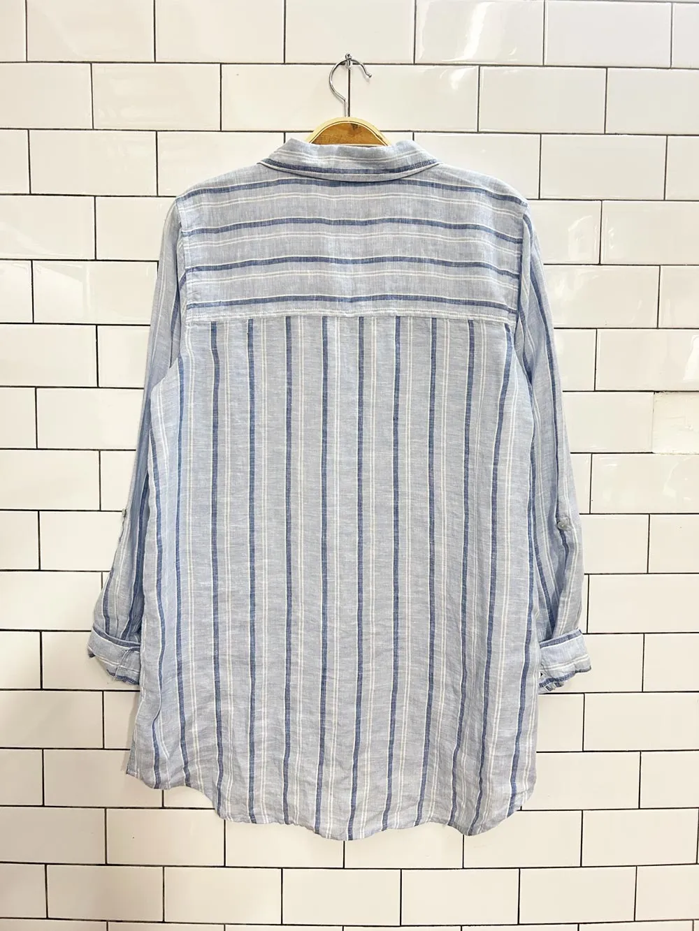 isaac mizrahi oversized linen shirt