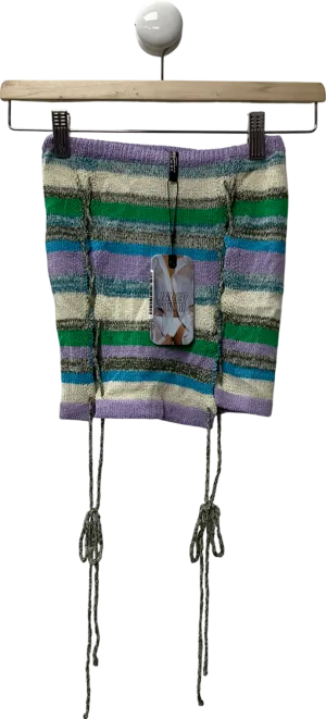Jaded London Multicoloured Drift Knit Cross Mini Skirt UK XS