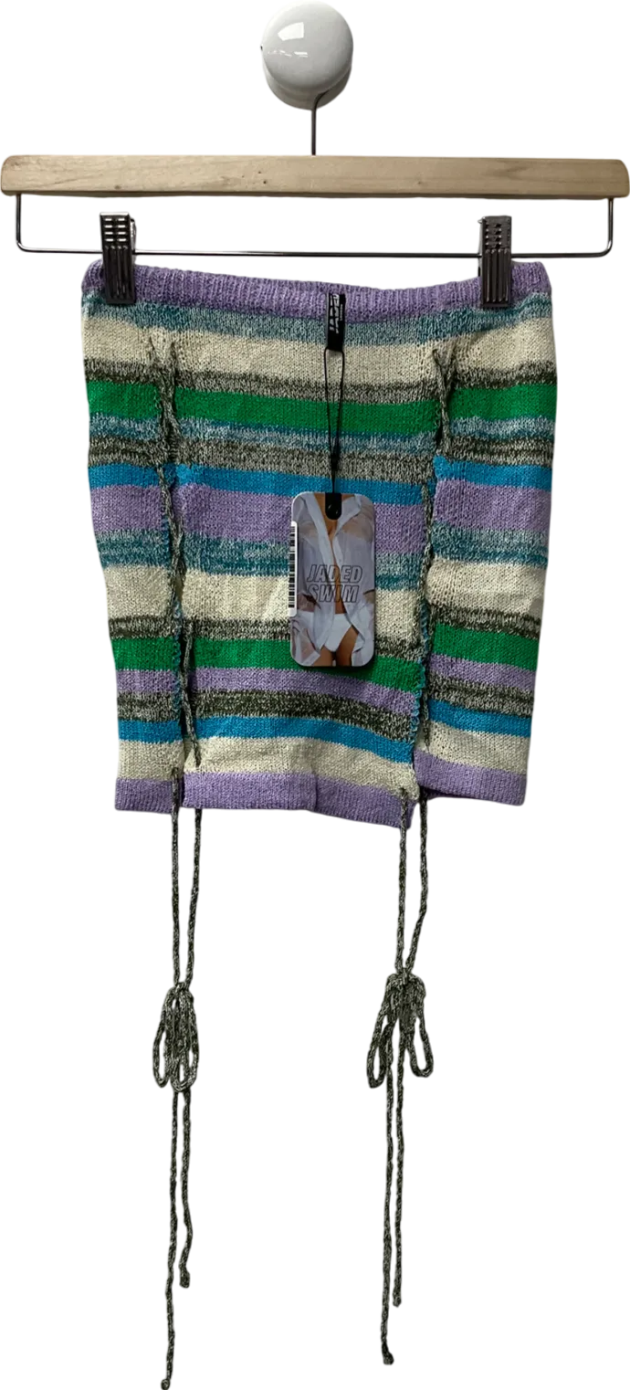 Jaded London Multicoloured Drift Knit Cross Mini Skirt UK XS