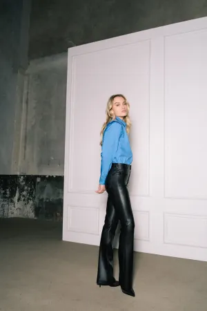 Jane - Vegan Leather Flared Pants