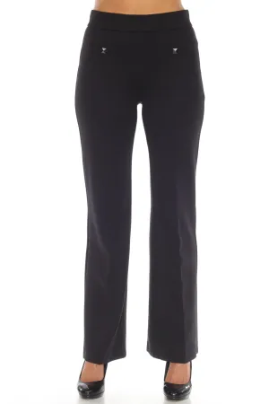 Joseph Ribkoff Black Classic Pull On Flared Trouser Pants 243235