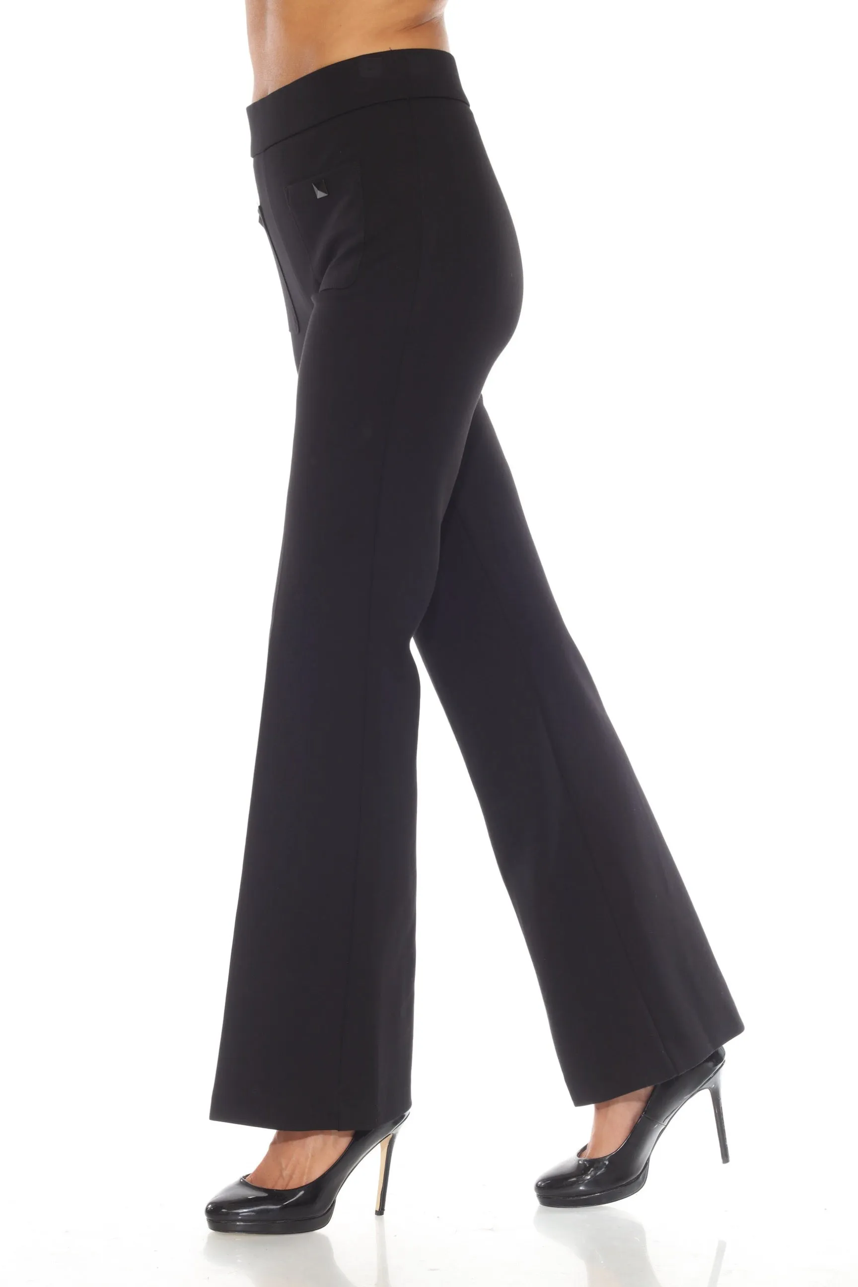 Joseph Ribkoff Black Classic Pull On Flared Trouser Pants 243235