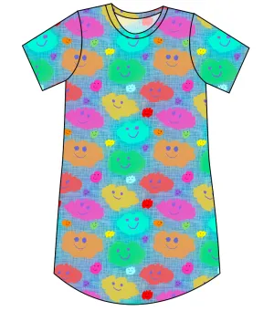 Juniper's Rainbow Clouds Ladies' T-Shirt Dress