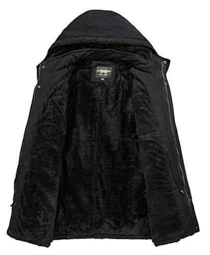 JYG Military Parka Jacket, Dark Black