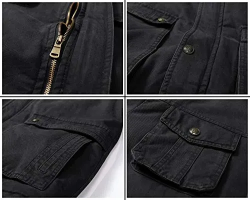JYG Military Parka Jacket, Dark Black
