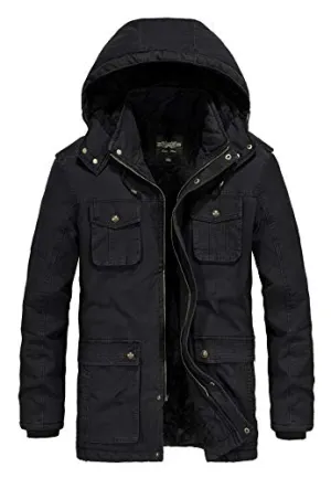 JYG Military Parka Jacket, Dark Black