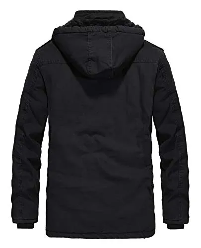 JYG Military Parka Jacket, Dark Black