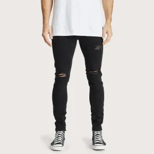 K1 Super Skinny Fit Jean Destroyed Washed Black