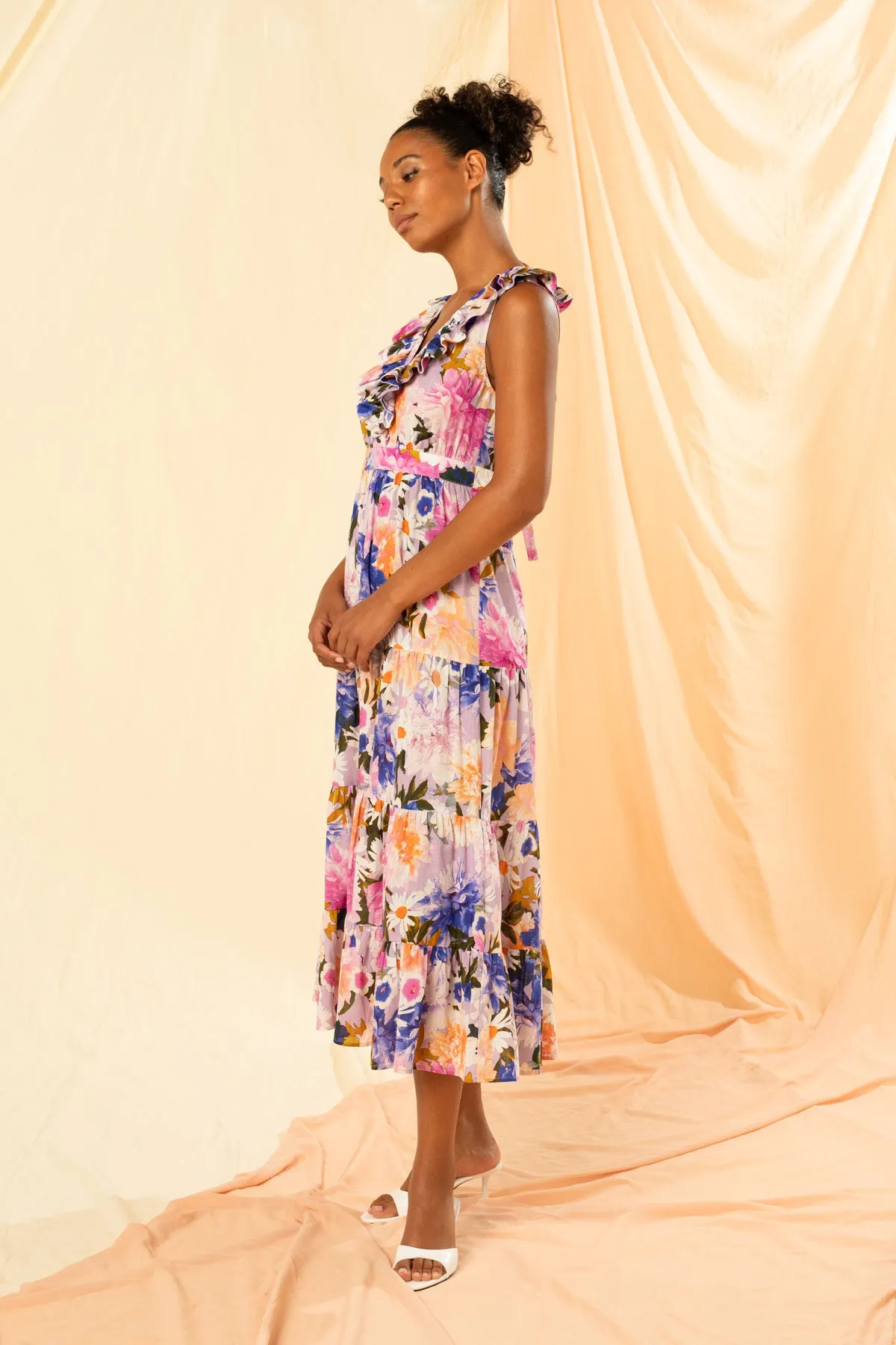 Kachel - Elise Tiered A-Line Maxi Dress