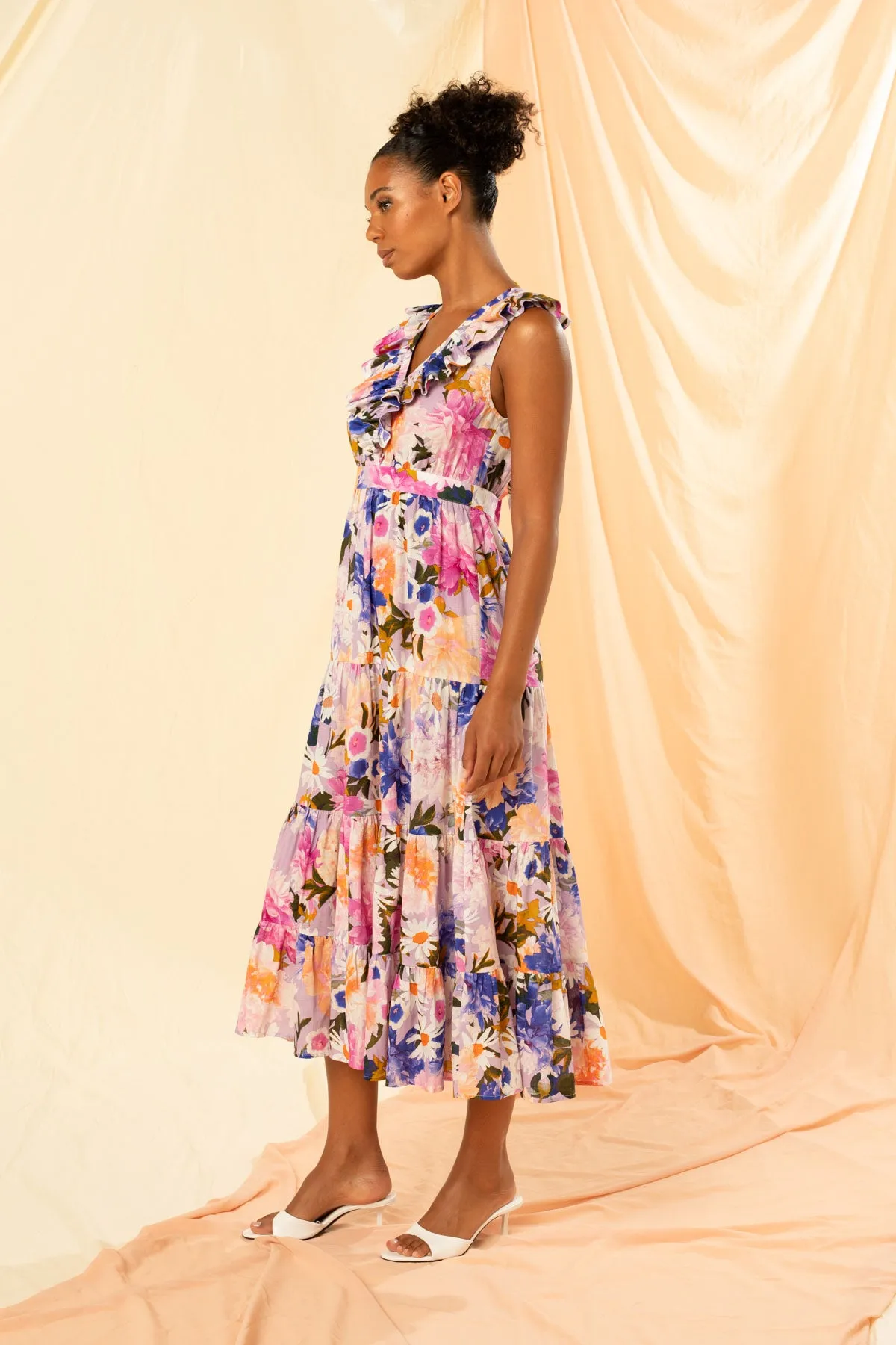 Kachel - Elise Tiered A-Line Maxi Dress