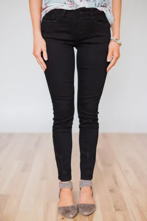 Kan Can Black Distressed Skinny Jeans