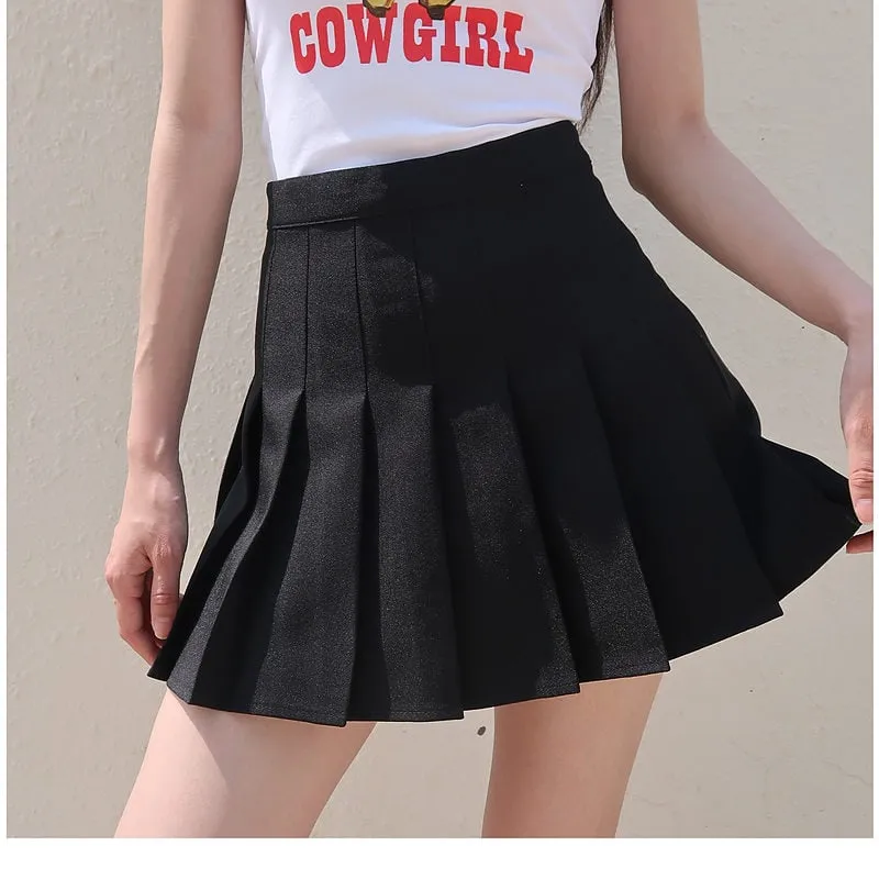 Kawaii White Pleated Skirt