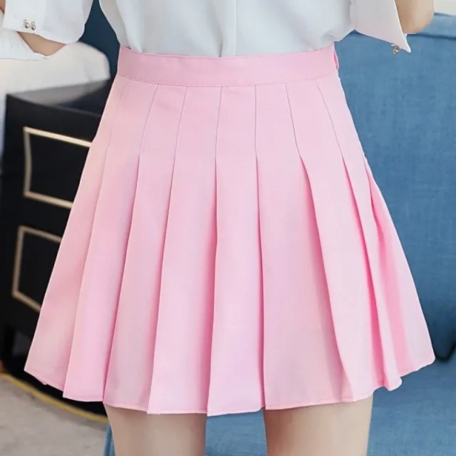 Kawaii White Pleated Skirt