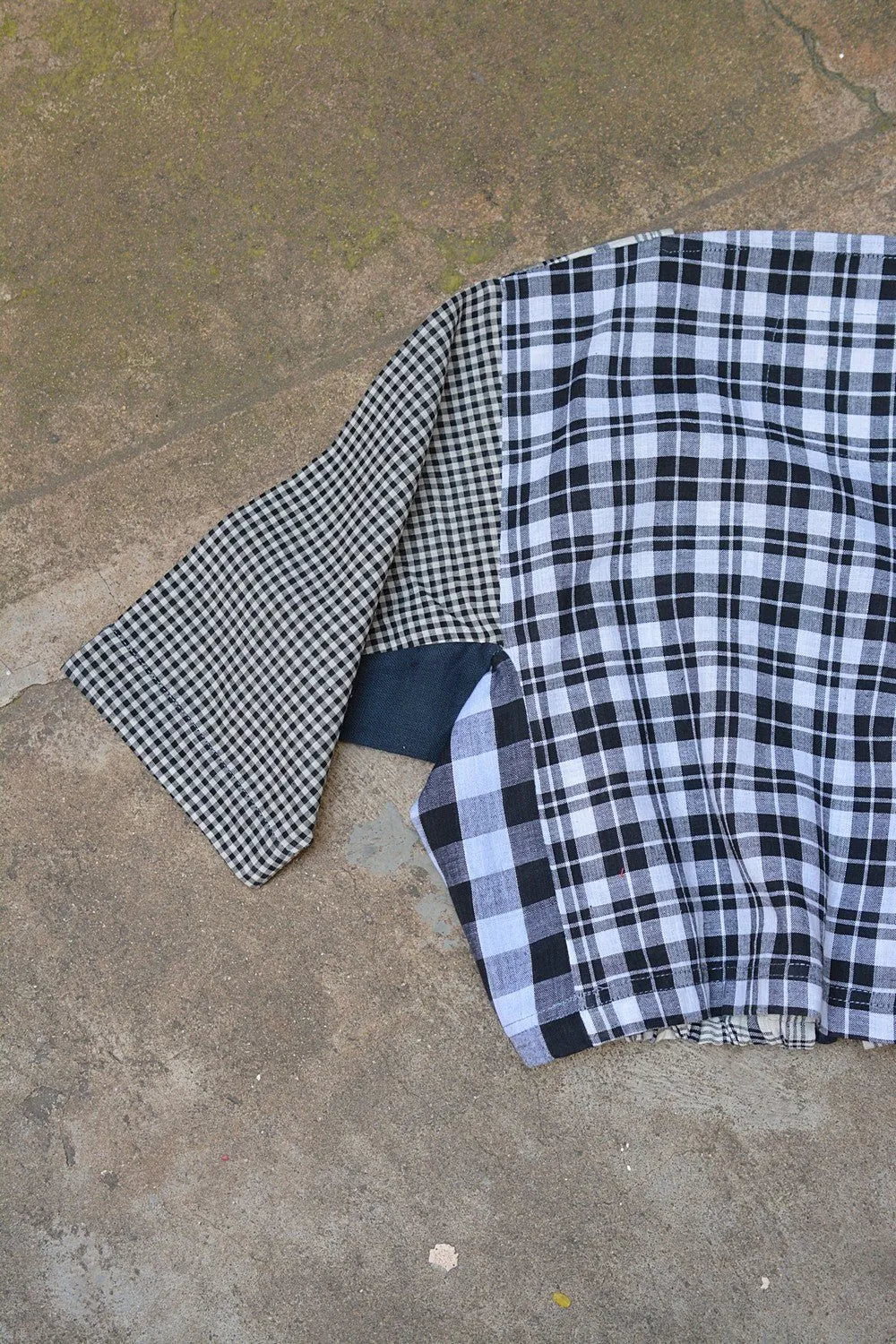 Khadi Blouse - Black Checks Kubsa