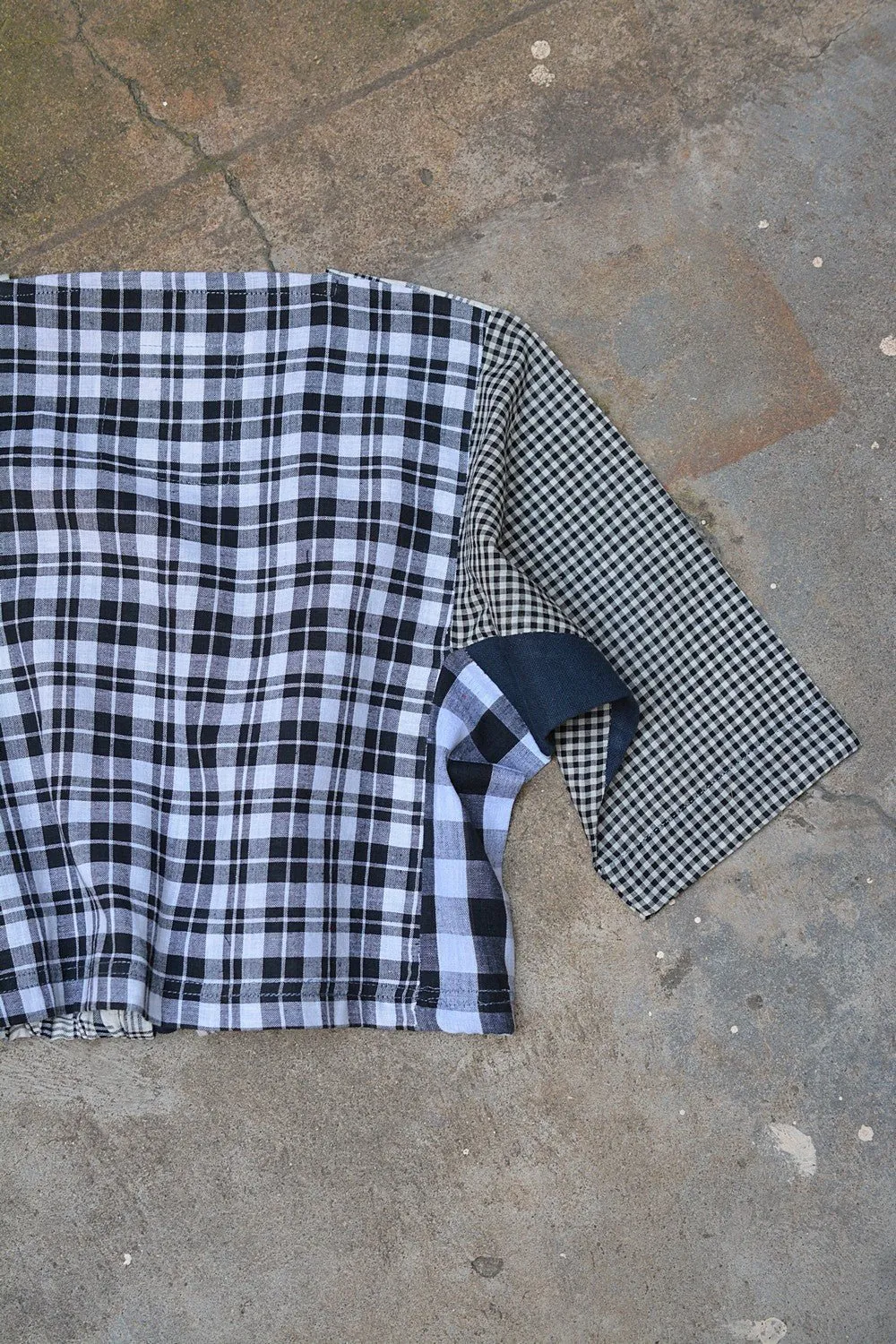 Khadi Blouse - Black Checks Kubsa