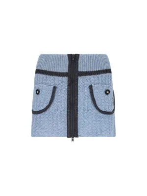 Knitted ANNA Mini Skirt with Front Zip Skirts