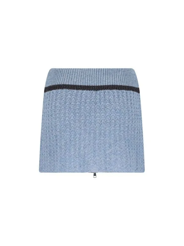 Knitted ANNA Mini Skirt with Front Zip Skirts