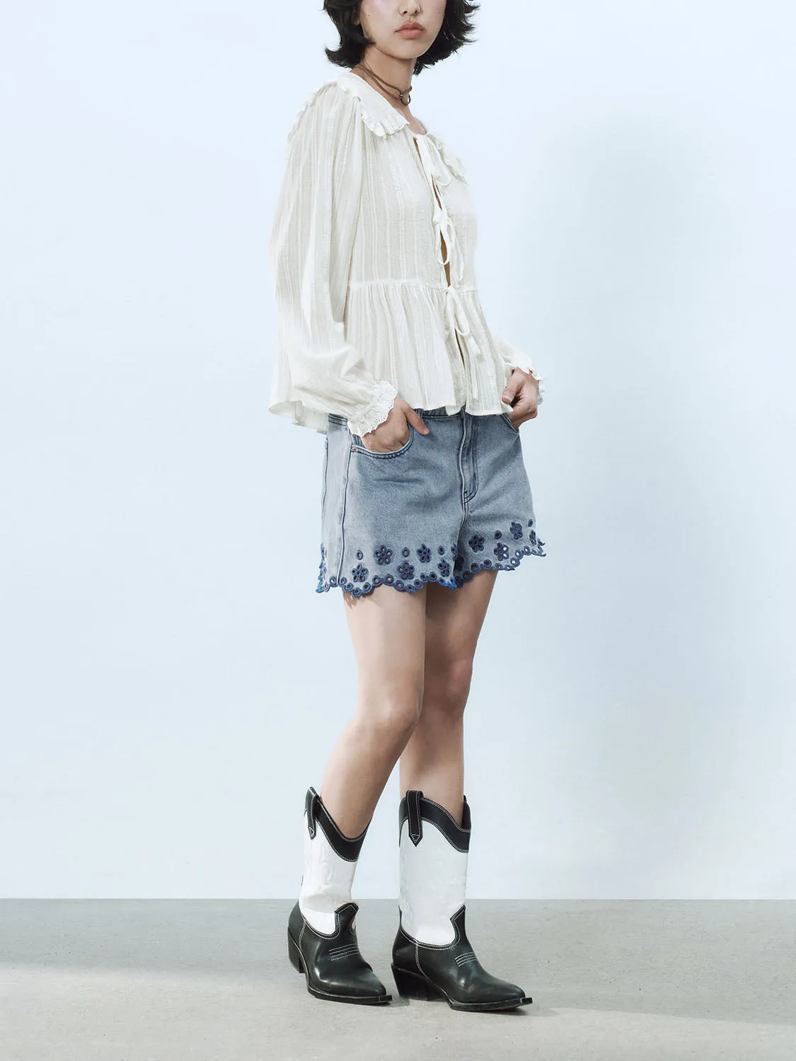 Lace Up Blouses