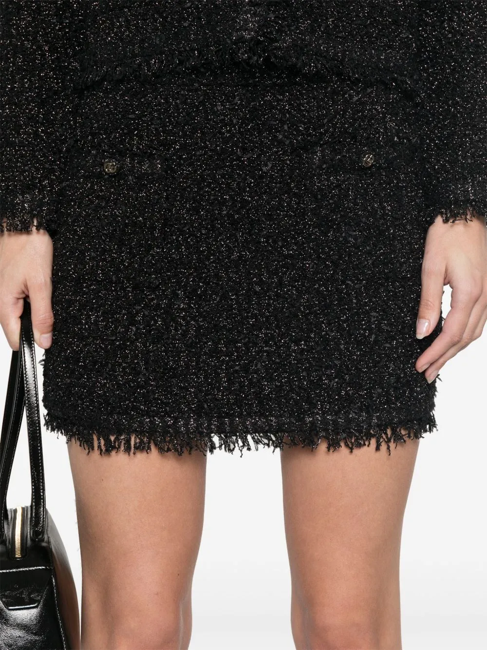 Lamé mini skirt