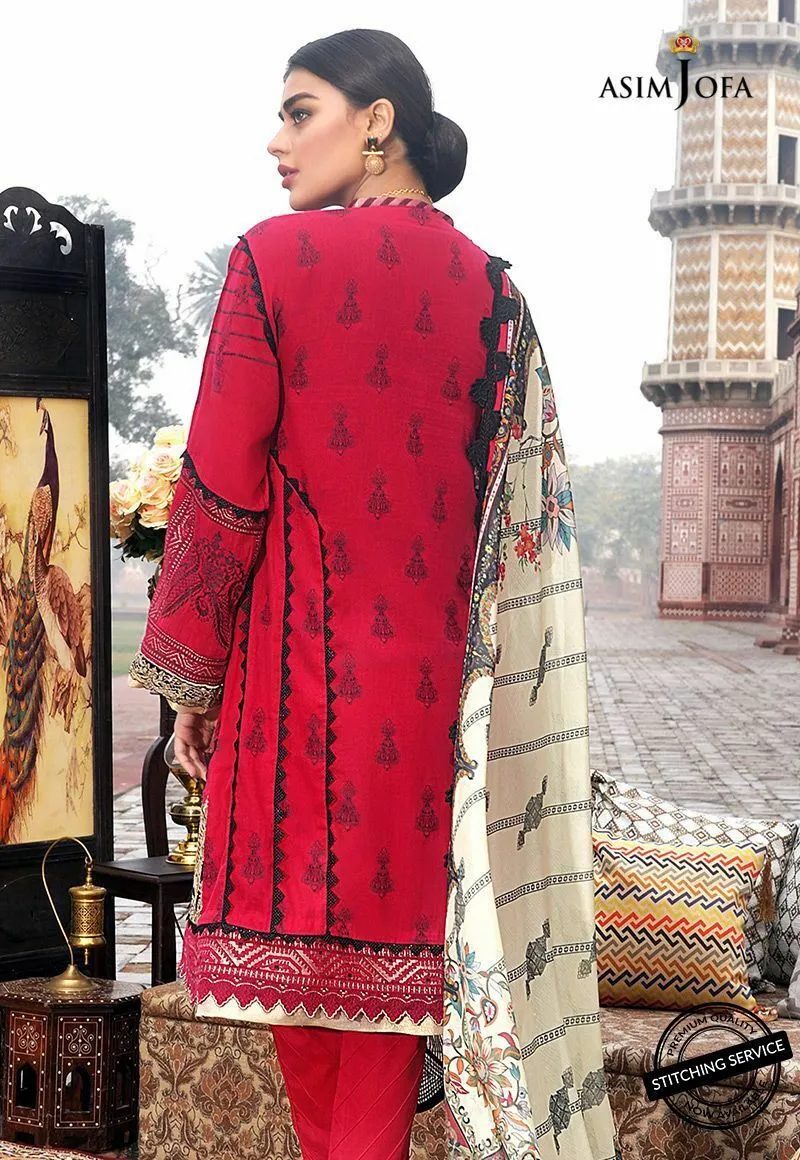 Lawn Suit Online Shopping in Red Color #M0077