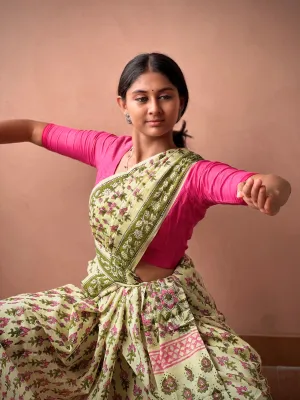 Leaf Impressions | Printed Practice Saree