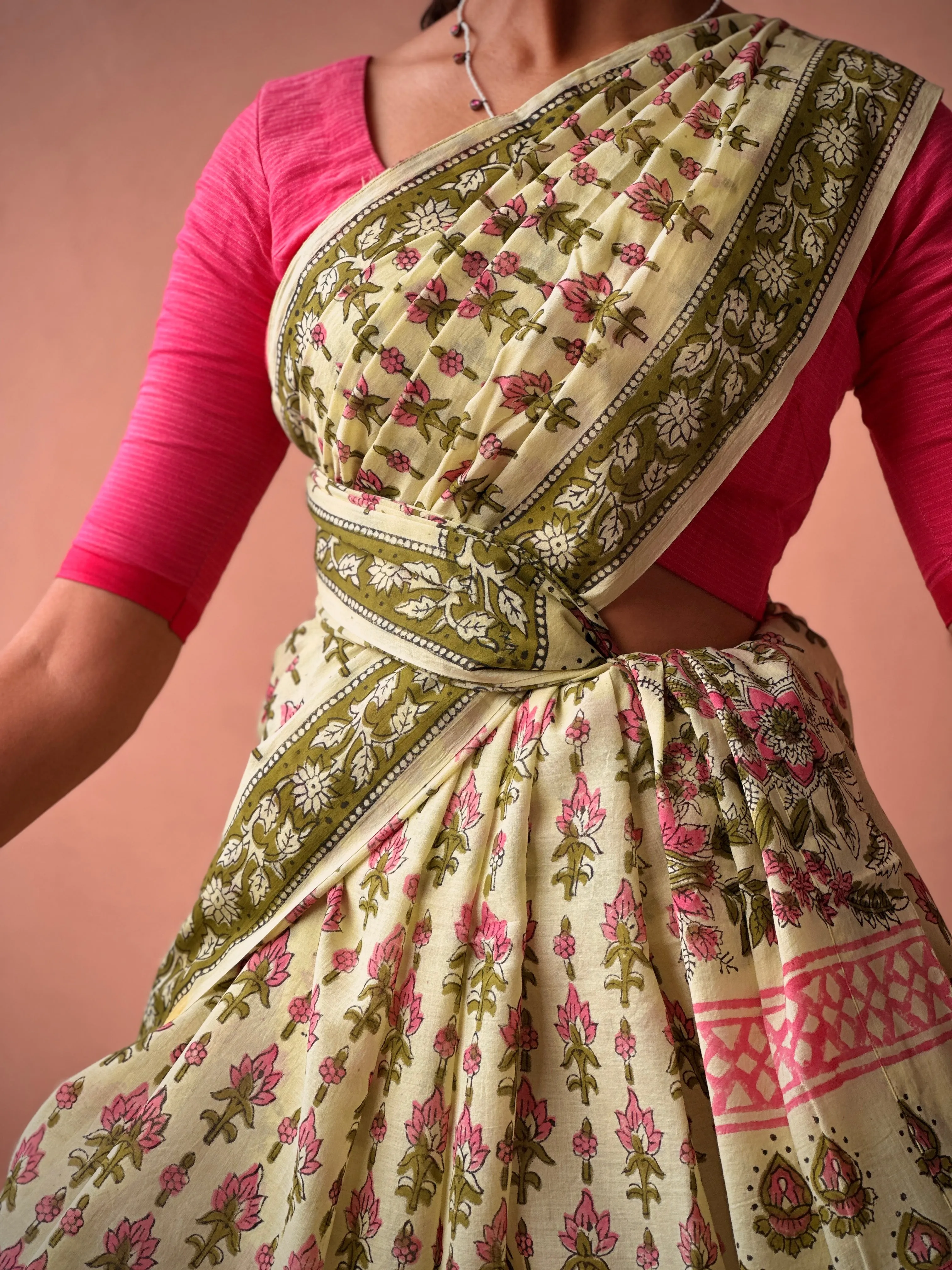 Leaf Impressions | Printed Practice Saree