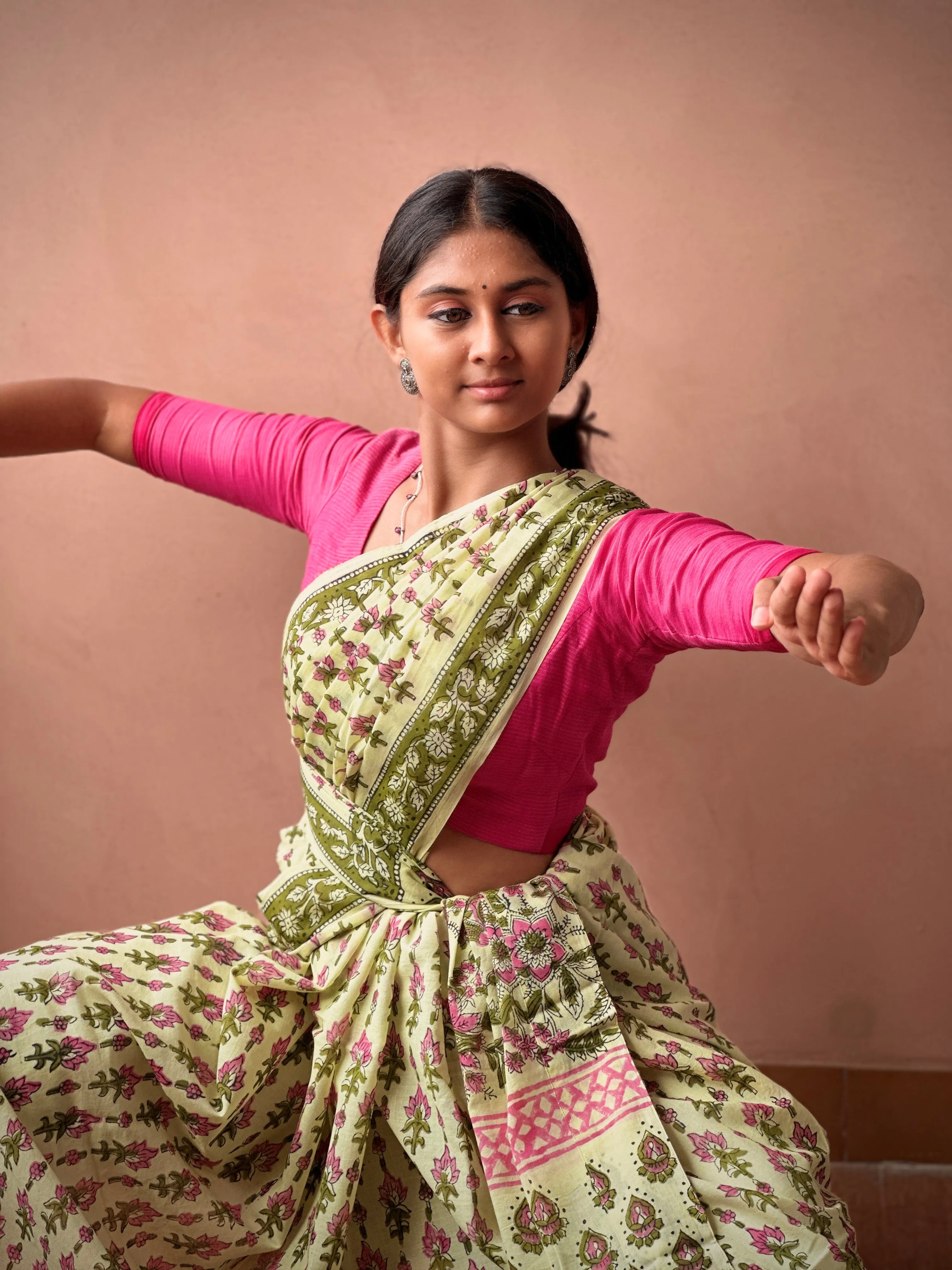 Leaf Impressions | Printed Practice Saree
