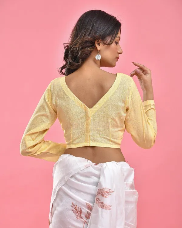 Lemon Yellow Crop Top Blouse