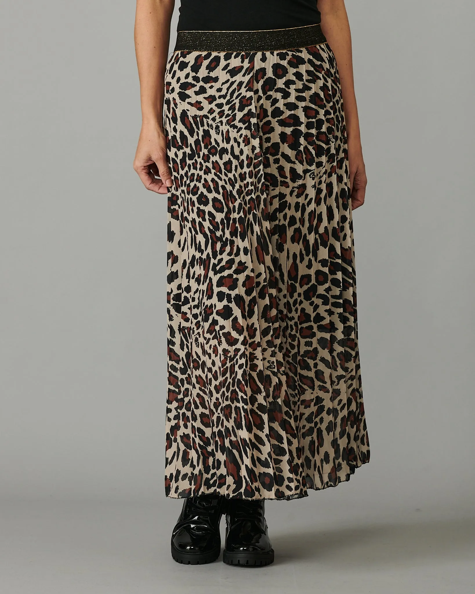 Leopard Pleated Skirt