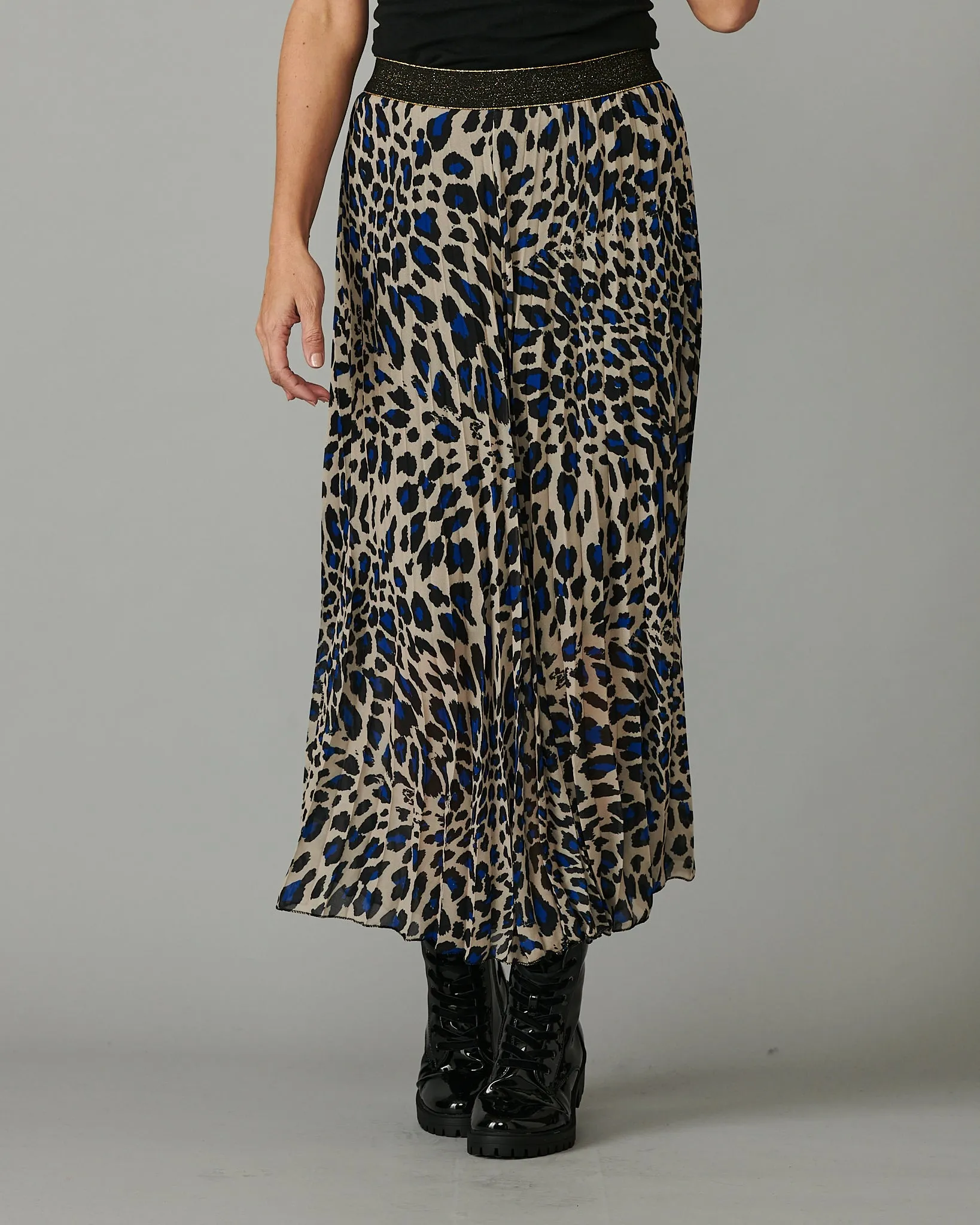 Leopard Pleated Skirt