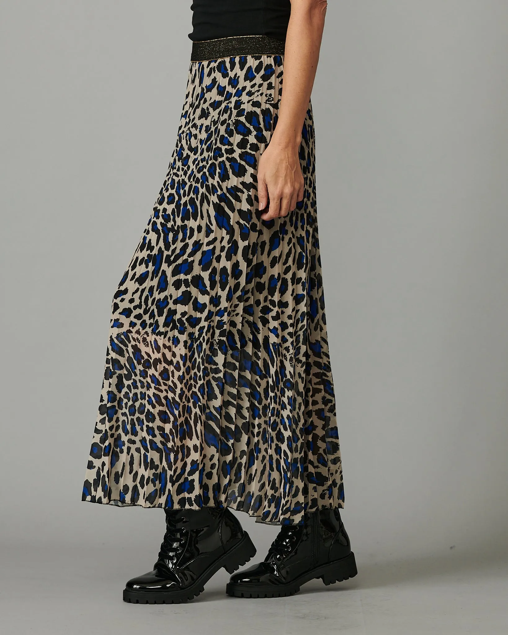 Leopard Pleated Skirt
